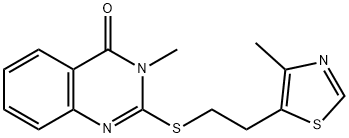 3-methyl-2-[2-(4-methyl-1,3-thiazol-5-yl)ethylsulfanyl]quinazolin-4-one 化学構造式