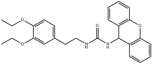 1-[2-(3,4-diethoxyphenyl)ethyl]-3-(9H-xanthen-9-yl)urea Struktur