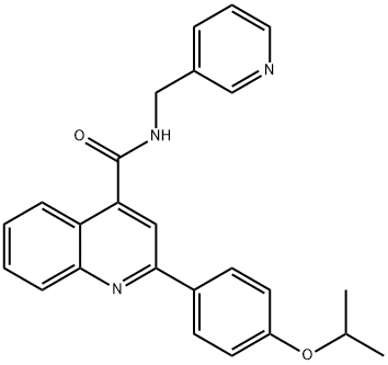 2-(4-propan-2-yloxyphenyl)-N-(pyridin-3-ylmethyl)quinoline-4-carboxamide 化学構造式