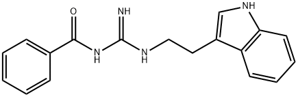 N-[N'-[2-(1H-indol-3-yl)ethyl]carbamimidoyl]benzamide 化学構造式