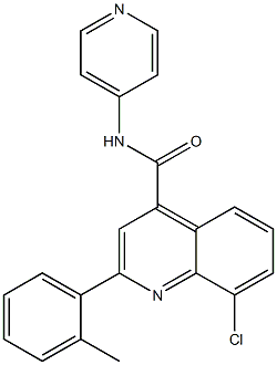 8-chloro-2-(2-methylphenyl)-N-pyridin-4-ylquinoline-4-carboxamide Structure