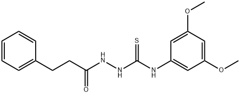 1-(3,5-dimethoxyphenyl)-3-(3-phenylpropanoylamino)thiourea,667443-05-2,结构式