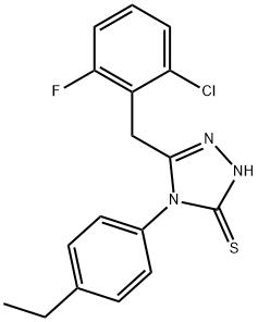 3-[(2-chloro-6-fluorophenyl)methyl]-4-(4-ethylphenyl)-1H-1,2,4-triazole-5-thione Structure