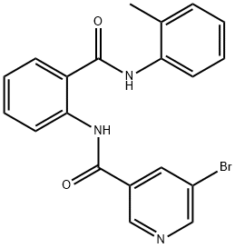 5-bromo-N-[2-[(2-methylphenyl)carbamoyl]phenyl]pyridine-3-carboxamide,669701-48-8,结构式