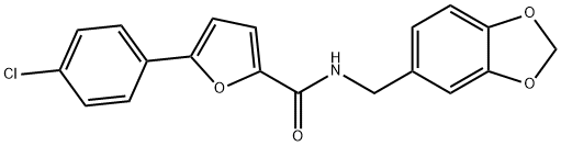 N-(1,3-benzodioxol-5-ylmethyl)-5-(4-chlorophenyl)furan-2-carboxamide Struktur
