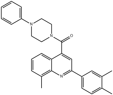 [2-(3,4-dimethylphenyl)-8-methylquinolin-4-yl]-(4-phenylpiperazin-1-yl)methanone Structure