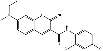 N-(2,4-dichlorophenyl)-7-(diethylamino)-2-iminochromene-3-carboxamide 化学構造式