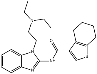 N-[1-[2-(diethylamino)ethyl]benzimidazol-2-yl]-4,5,6,7-tetrahydro-1-benzothiophene-3-carboxamide 化学構造式