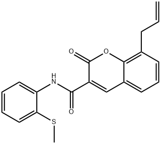 N-(2-methylsulfanylphenyl)-2-oxo-8-prop-2-enylchromene-3-carboxamide Structure