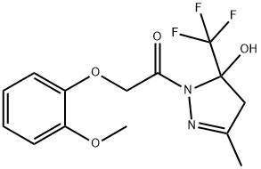 1-[5-hydroxy-3-methyl-5-(trifluoromethyl)-4H-pyrazol-1-yl]-2-(2-methoxyphenoxy)ethanone Structure