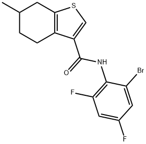 N-(2-bromo-4,6-difluorophenyl)-6-methyl-4,5,6,7-tetrahydro-1-benzothiophene-3-carboxamide Structure