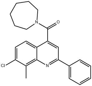 azepan-1-yl-(7-chloro-8-methyl-2-phenylquinolin-4-yl)methanone Structure