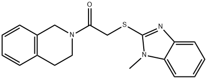 1-(3,4-dihydro-1H-isoquinolin-2-yl)-2-(1-methylbenzimidazol-2-yl)sulfanylethanone Struktur