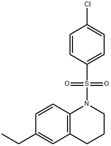 1-(4-chlorophenyl)sulfonyl-6-ethyl-3,4-dihydro-2H-quinoline Struktur
