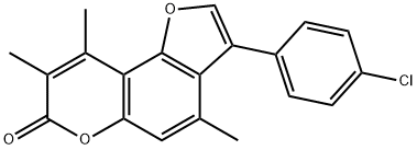 3-(4-chlorophenyl)-4,8,9-trimethylfuro[2,3-f]chromen-7-one,670241-76-6,结构式