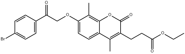 ethyl 3-[7-[2-(4-bromophenyl)-2-oxoethoxy]-4,8-dimethyl-2-oxochromen-3-yl]propanoate 化学構造式