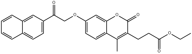 ethyl 3-[4-methyl-7-(2-naphthalen-2-yl-2-oxoethoxy)-2-oxochromen-3-yl]propanoate 结构式