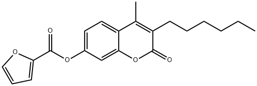 (3-hexyl-4-methyl-2-oxochromen-7-yl) furan-2-carboxylate,670242-06-5,结构式