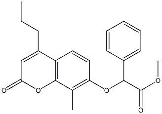 methyl 2-(8-methyl-2-oxo-4-propylchromen-7-yl)oxy-2-phenylacetate Structure