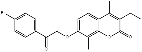 7-[2-(4-bromophenyl)-2-oxoethoxy]-3-ethyl-4,8-dimethylchromen-2-one 化学構造式