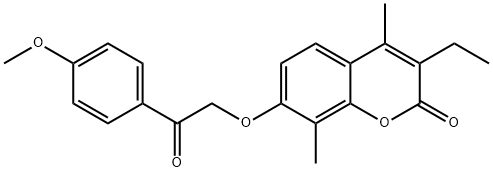 3-ethyl-7-[2-(4-methoxyphenyl)-2-oxoethoxy]-4,8-dimethylchromen-2-one 结构式