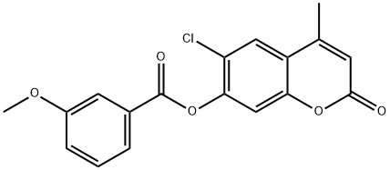 (6-chloro-4-methyl-2-oxochromen-7-yl) 3-methoxybenzoate 结构式