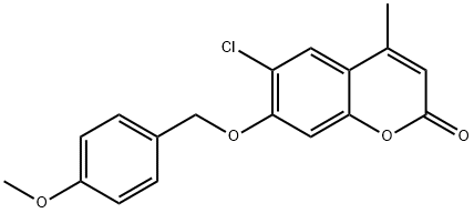 6-chloro-7-[(4-methoxyphenyl)methoxy]-4-methylchromen-2-one 结构式