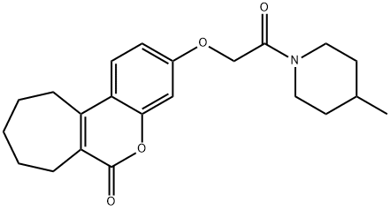 3-[2-(4-methylpiperidin-1-yl)-2-oxoethoxy]-8,9,10,11-tetrahydro-7H-cyclohepta[c]chromen-6-one 化学構造式