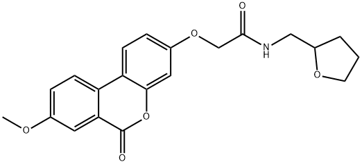 2-(8-methoxy-6-oxobenzo[c]chromen-3-yl)oxy-N-(oxolan-2-ylmethyl)acetamide 化学構造式