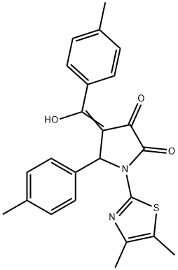 (4E)-1-(4,5-dimethyl-1,3-thiazol-2-yl)-4-[hydroxy-(4-methylphenyl)methylidene]-5-(4-methylphenyl)pyrrolidine-2,3-dione Struktur