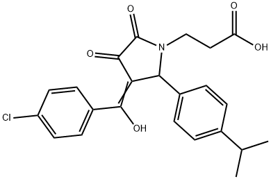 3-[(4E)-4-[(4-chlorophenyl)-hydroxymethylidene]-2,3-dioxo-5-(4-propan-2-ylphenyl)pyrrolidin-1-yl]propanoic acid Struktur