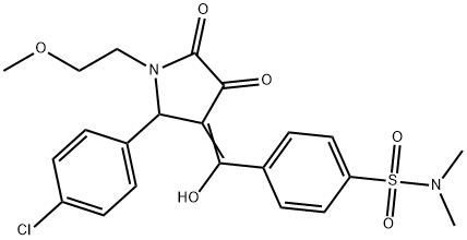 4-[(E)-[2-(4-chlorophenyl)-1-(2-methoxyethyl)-4,5-dioxopyrrolidin-3-ylidene]-hydroxymethyl]-N,N-dimethylbenzenesulfonamide Structure