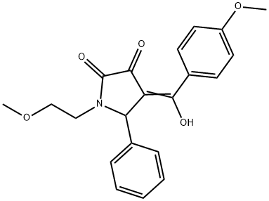 (4E)-4-[hydroxy-(4-methoxyphenyl)methylidene]-1-(2-methoxyethyl)-5-phenylpyrrolidine-2,3-dione Structure