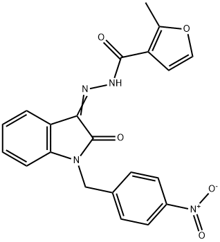 2-methyl-N-[(E)-[1-[(4-nitrophenyl)methyl]-2-oxoindol-3-ylidene]amino]furan-3-carboxamide,675173-04-3,结构式