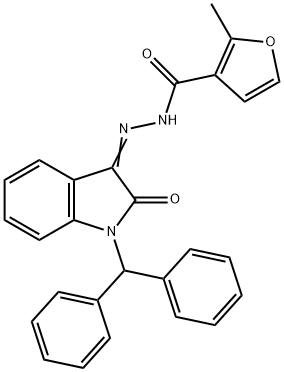 N-[(E)-(1-benzhydryl-2-oxoindol-3-ylidene)amino]-2-methylfuran-3-carboxamide,678977-42-9,结构式
