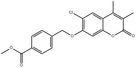 methyl 4-[(6-chloro-3,4-dimethyl-2-oxochromen-7-yl)oxymethyl]benzoate Structure