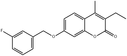 3-ethyl-7-[(3-fluorophenyl)methoxy]-4-methylchromen-2-one Structure