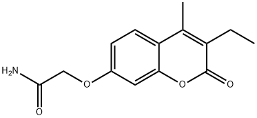 2-(3-ethyl-4-methyl-2-oxochromen-7-yl)oxyacetamide 化学構造式