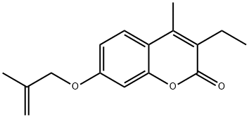 3-ethyl-4-methyl-7-(2-methylprop-2-enoxy)chromen-2-one 化学構造式