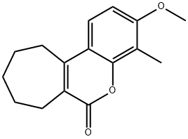 3-methoxy-4-methyl-8,9,10,11-tetrahydro-7H-cyclohepta[c]chromen-6-one 化学構造式