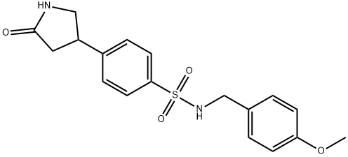 N-[(4-methoxyphenyl)methyl]-4-(5-oxopyrrolidin-3-yl)benzenesulfonamide Structure