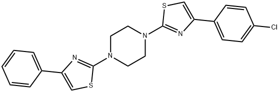 2-[4-[4-(4-chlorophenyl)-1,3-thiazol-2-yl]piperazin-1-yl]-4-phenyl-1,3-thiazole Struktur