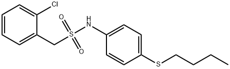 N-(4-butylsulfanylphenyl)-1-(2-chlorophenyl)methanesulfonamide Struktur