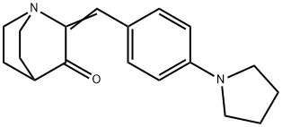 (2Z)-2-[(4-pyrrolidin-1-ylphenyl)methylidene]-1-azabicyclo[2.2.2]octan-3-one 化学構造式
