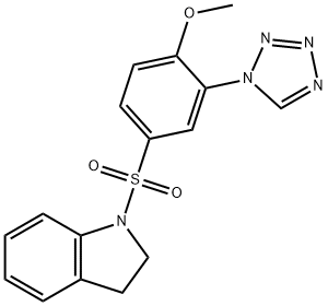 1-[4-methoxy-3-(tetrazol-1-yl)phenyl]sulfonyl-2,3-dihydroindole 结构式