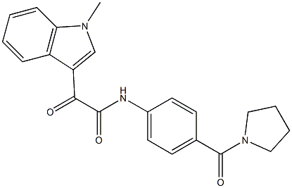 2-(1-methylindol-3-yl)-2-oxo-N-[4-(pyrrolidine-1-carbonyl)phenyl]acetamide Structure