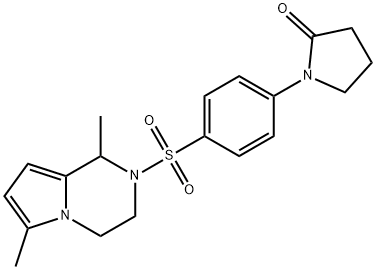 1-[4-[(1,6-dimethyl-3,4-dihydro-1H-pyrrolo[1,2-a]pyrazin-2-yl)sulfonyl]phenyl]pyrrolidin-2-one,696616-16-7,结构式