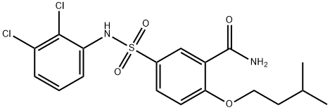 5-[(2,3-dichlorophenyl)sulfamoyl]-2-(3-methylbutoxy)benzamide Struktur