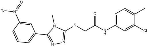 N-(3-chloro-4-methylphenyl)-2-[[4-methyl-5-(3-nitrophenyl)-1,2,4-triazol-3-yl]sulfanyl]acetamide Structure