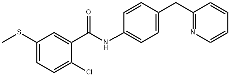 2-chloro-5-methylsulfanyl-N-[4-(pyridin-2-ylmethyl)phenyl]benzamide Structure